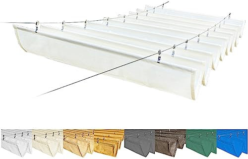 LXBAMKEA Vele Ombreggianti A Onda Retrattile, Copertura per Pergola A Baldacchino Telescopico, Protezione Solare al 95% Anti-UV Tenda A Onde, All'aperto Deck Patio Giardino Riparo