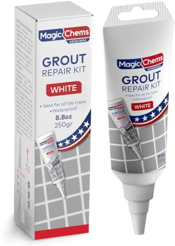 Grout Reviver - White Grout Paint & Whitener for Bathroom and Kitchen Tiles - Waterproof Grout Restorer & Sealer Marker for Floors and Walls