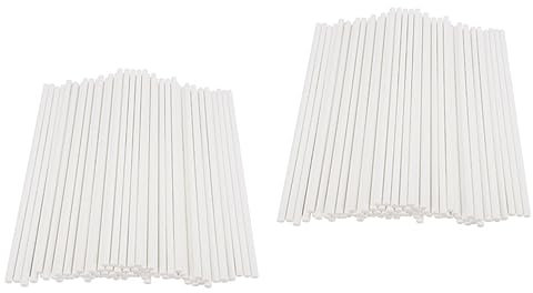 UPKOCH 200stücke Lutscher Sticks Papier Für Cake Und Bastelprojekte Weiße Cake Stiele Für Geburtstagsfeiern Und Süßigkeiten
