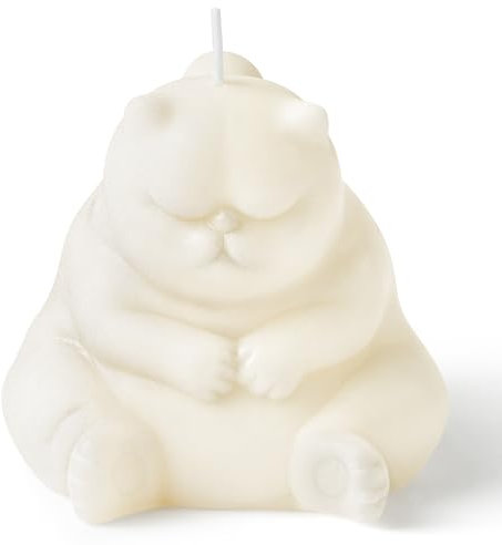 Adval9Vram Weiße Katze Kerzen Geschenke - Natürliches Sojawachs Aromatherapie Kerzen, Kiefernduft Tier Stumpenkerze Körper Stressabbau Duftkerzen für Schlafen Yoga Massage Badezimmer