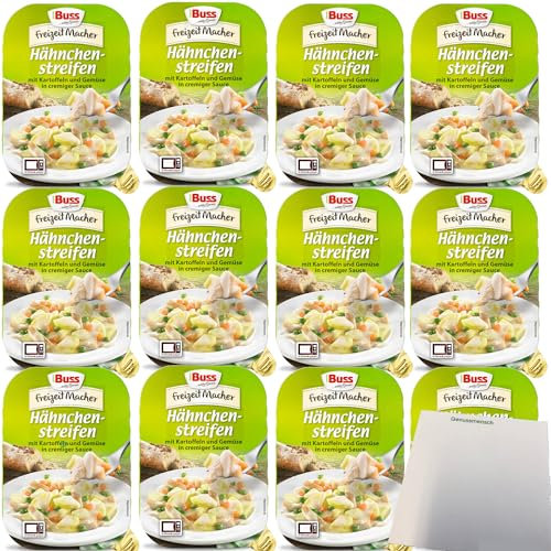 Buss Hähnchenstreifen in cremiger Sauce mit Kartoffeln und feinem Gemüse VPE (12x300g Packung) + usy Block