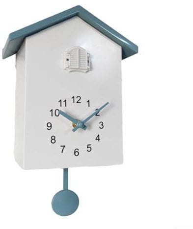 ZYNCUE Kuckucksuhr im Chalet-Stil, modernes Design, Wanduhr, Heimdekoration, Bürozubehör, Schlafzimmerdekoration, stilvolles Wohnzimmer (weiß + grau), 1 Stück, 9SHX4G3P070BOY40PP5RHH02B
