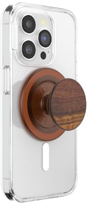 PopSockets Handygriff für MagSafe, Magnetischer Halter- Olivenholz