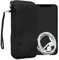 kwmobile Handy Tasche kompatibel mit Smartphones XXL - 7 Hülle - Canvas Handyhülle mit Mikrofaser Inlay in Schwarz - Handytasche mit 17,7 x 8,5 cm Innenmaße
