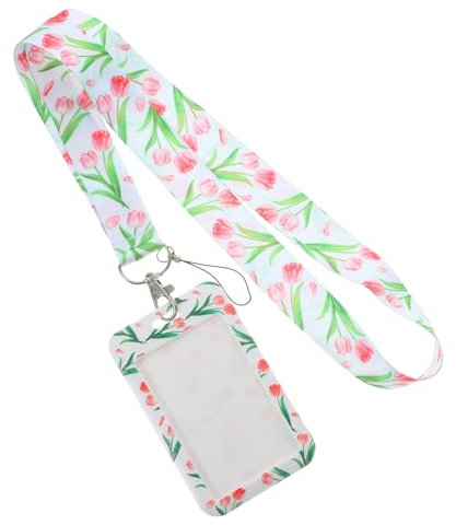 HONMEET Porte-Carte avec Cordon Étui pour Carte Identité Porte-étiquette Nominative Pochette pour Carte