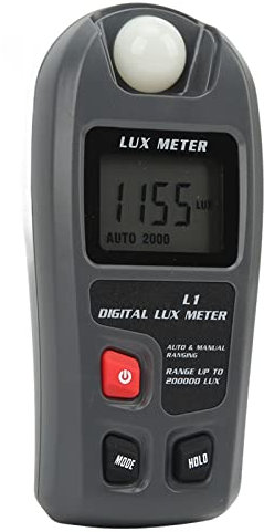 Digitales Lux-Messgerät, Illuminometer, Aufzeichnungsfunktion, Lux-Lichtmessgerät mit Flexiblem Sensor-Lichttester, 0,1–200.000 Lx, 0,01–20.000 Fc, Automatische Bereichswahl für