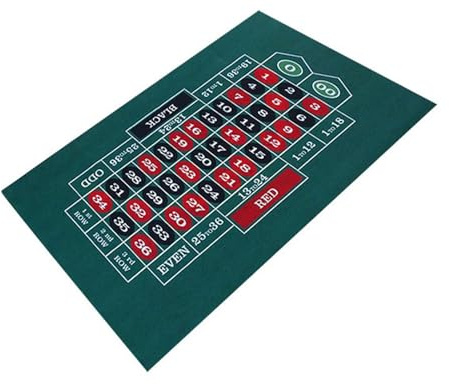 Generisch Doppelseitiger -Tischplattenfilz - Blackjack und Texas Hold'em erhältlich Tischunterlage - Grüne -Tischdecke - Roulette-Tischplatten-Layout Spielmatte Kartenspielzubehör
