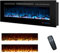 RODALFLAME 48/122cm Electric Fireplace Inserts, Recessed & Wall Mounted Fireplace Heater with 13 Flame & Fuel Bed for Indoor Use, Remote Control, Log &Crystal, Timer