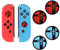 Kappen Zum Schutz für Nintendo Switch Joystick, 4pcs Thumb Grips Caps aus Silikon Thumbsticks Protege füR Switch/Lite Kompatibel mit OLED/Lite Controller Zubehör, Rot und Blau