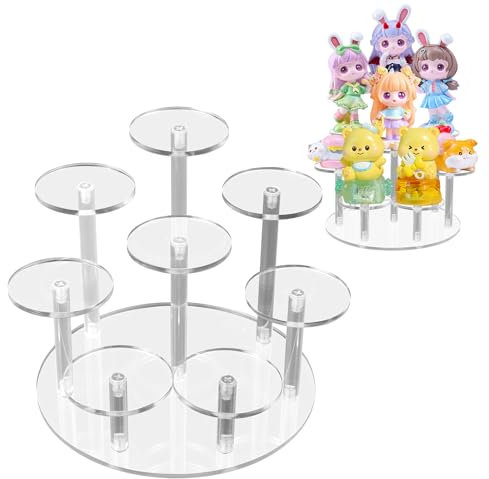 Acryl Ständer, Acrylständer Display, Gestuftes Riser Parfümregal Dekorative, Figuren Verkaufsständer, für Donut Parfüm Cupcake Dessert Kosmetik Schmuck Display Stand(1 Stück, 8 Tier, Durchsichtig)