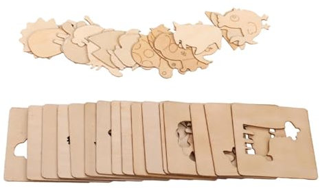 Perfeclan Zeichenschablonen für Kinder, Kreideschablonen aus Holz, pädagogische DIY-Malschablonen, Malvorlagen für Kleinkinder, Kunsthandwerk, 20 Stück