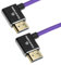 Alvin's Cables 8K 2.1 HDMI Cable 48Gbps 8K@60Hz 4K@120Hz High Speed Braided Coiled Cable for Sony A7 A9, BMPCC, for Canon C70, for Atomos Ninja, for Feelworld, Left to Left Angle, Purple