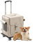 Galatée Haustier-Rucksack Mit Rädern, Haustier-Buggy, Hunde-Reisetasche Mit Abnehmbaren Rollrädern, Hunde-Rucksack Mit Mesh-Belüftungsfenstern(Weiß)