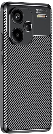 LBH Handyhülle Carbon Look für Xiaomi Redmi Note 13 Pro+ 5G Schutzhülle Karbon Handy Case Slim Cover Bumper Schutz Hülle Kratzfest Stoßfest rutschfest FusionGuard Pro Schwarz