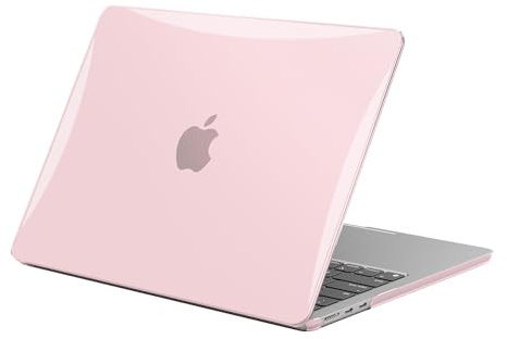 EooCoo Hülle Kompatibel für NEU MacBook Air 15 Zoll M4 A3241 M3 A3114 M2 A2941 mit Touch ID, 2025 2024 2023 Freisetzung, Ultradünne Glatt Hartschale Schutzhülle Snap Case, Kristall Rosa