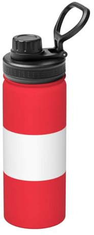 POEZJZW Isolierte Sport-Trinkflasche, Motiv: Österreichische Flagge, Vakuum, Edelstahl, Wasserkocher für Fitness, Fitnessstudio, Outdoor, Schule, 530 ml