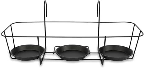 BESCH Macetero Colgante para Soporte de Macetas para Balcones, barandilla y jardineria Estilo 3 Espacios 49x18x12cm