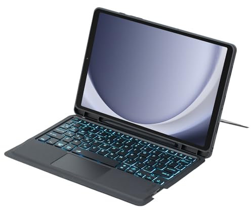 SENGBIRCH Keyboard Case for Samsung Galaxy Tab A9 Plus 11 inch 2023, Bluetooth Folio Backlit Trackpad Keyboard, A9+ 11 2023 Case with Various Angle Folding Magnetic Detachable, Black