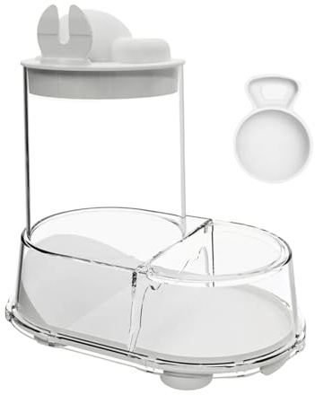 Bol de Nourriture pour Hamsters, Bol Automatique pour Chinchilla – Distributeur Transparent Stable avec Grand réservoir pour gerbilles, Souris, bouclés, perroquets, furets et Chinchillas