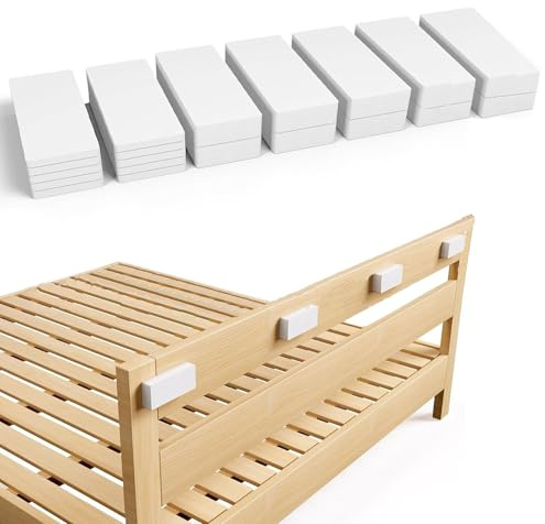 20 Cales Murales en Mousse EVA, Butées Autocollantes pour Tête de Lit, Protections Empilables épaisses pour Poignées de Porte, Armoires, Lits, Canapés (Blanc)