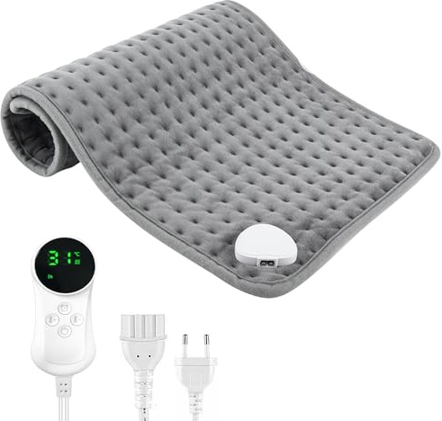 Heizkissen mit Abschaltautomatik, Elektrisches Wärmekissen 40x80 cm, Heizkissen für Rücken, Nacken und Schultern, Heizdecke, Wärmedecke Elektrisch, 9 Temperaturstufen, 4 Zeiteinstellungen