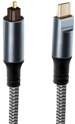 CY Type-C to SPDIF Toslink Optical Audio Cable Opt Male USB-C to Digital Optical Fiber Optic Sound Interface Male Adapter Wire for Desktop Laptop (180cm)