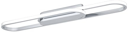 Eglo LED Oval Ceiling Light Fixture Conivarena, Living Room lamp | metal flush mount lighting in chrome look, warm to cool white, 69 cm