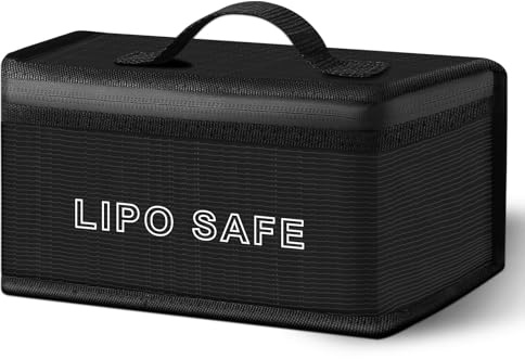 Vicloon Lipo Battery Bag, Fire Proof Battery Bag, Fireproof Lipo Safe Storage with Double Zip and with Durable Handle, liPo Guard bag for lipo Batterys Storage & Transportation & Charging, Black