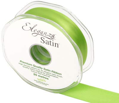 ELEGANZA Double Faced Satin 25mm x 20m Pistachio No.27, 25 mm x 20 m