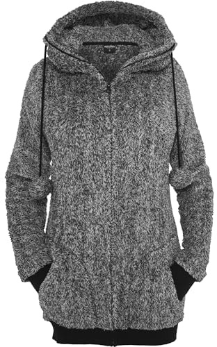 Urban Classics Damen Tb616-ladies Melange Teddy Zip Hoody Kapuzenpullover (1er Pack)