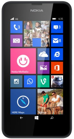 Nokia Lumia 635 4G UK SIM-Free Smartphone - Black (Windows, 4.5-inch, 8 GB)