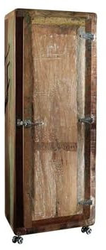 MASSIVMOEBEL24.DE | FREEZY Schrank aus Massivholz #06 | Altholz - Mehrfarbig, lackiert | Industrial-Stil | 60x48x165 cm | Schrank aus Massivholz Vollholzschrank