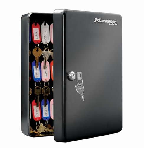 Master Lock Key Cabinet [Wall Mounted] [50 Key Hooks] KB-50ML - Includes 50 Key Tags and Labels