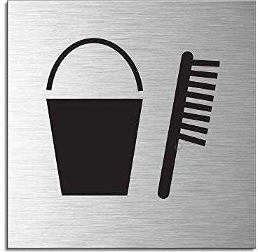 Señal Cartel Aluminio Cepillado 120x120 mm Productos de Limpieza No.17163-S