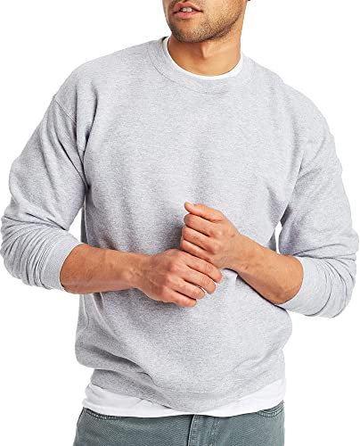 Hanes Men's EcoSmart Fleece, Cotton-Blend Pullover, Crewneck Sweatshirt, 1 Or 2 Pack Available, Acciaio Leggero, XL