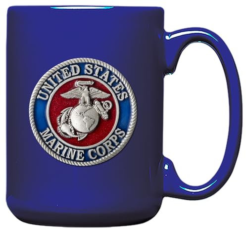 Kaffeebecher, Motiv ''Marines Cobalt'', Emaille, Rot
