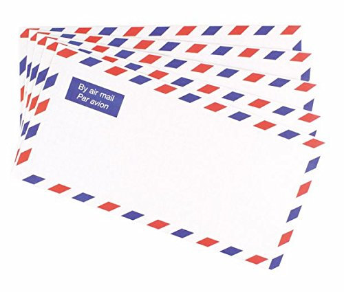 Luftpost bedruckt enevlopes Größe: DL 70 G/QM starkem leicht verschicken International (50 Stück)