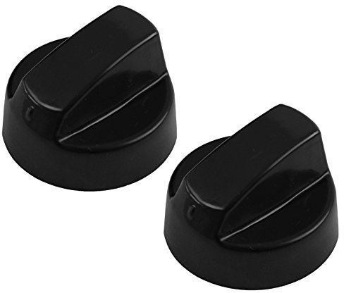 Spares2go Universal Black Control Knobs for All Makes and Models of Toasters, Stoves & Trouser Press (Pack of 2 + Adaptors)