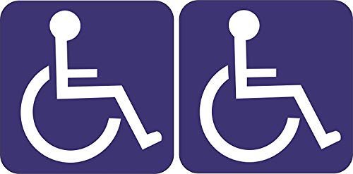 INDIGOS UG Auto Aufkleber Rollstuhlfahrer 2 Stück - Behindert - 10x10cm - Sticker - Autoaufkleber selbstklebend für Auto, LKW