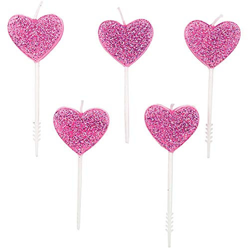 Kerzen Herzen Mit Glitter, Rosa