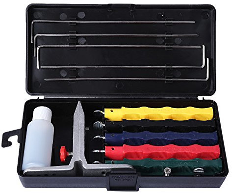 Afilador de cuchillos profesional portátil para cocina con 5 piedras