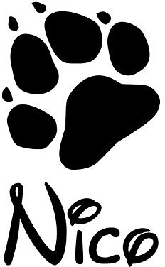 Gravola Pfote mit Wunschname Katzenpfote Hundepfote Aufkleber