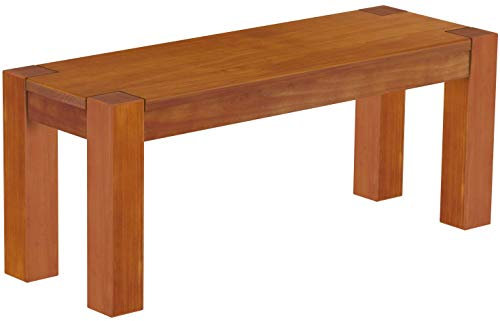 Sitzbank 110 cm Rio Kanto Kirschbaum Pinie Massivholz Esszimmerbank Küchenbank Holzbank - Größe und Farbe wählbar Brasilmöbel