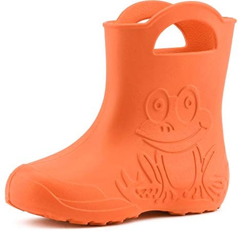 Ladeheid Stivali Bambino e Bambina in Gomma Comodi Stivali Pioggia Bambino con Motivo a Rana LA-CA-01 (Arancione (151c), 28/29 EU)