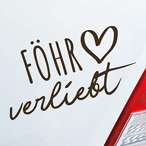 Hellweg Druckerei Föhr verliebt Herz Insel Nordsee Liebe Car Auto Aufkleber Sticker Heckscheibenaufkleber