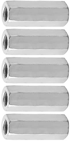 ViaGasaFamido Barra Filettata con Borchie Esagonali Zincate M12x50mm - 5pz Dadi di Accoppiamento e Elementi di Fissaggio per Distanziatori Filettati