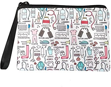 chaqlin Damen Geldbörse Geldbeutel für Krankenschwester Geschenke Flanell Mini Geldbörse Tasche Schminktaschen Federmäppchen