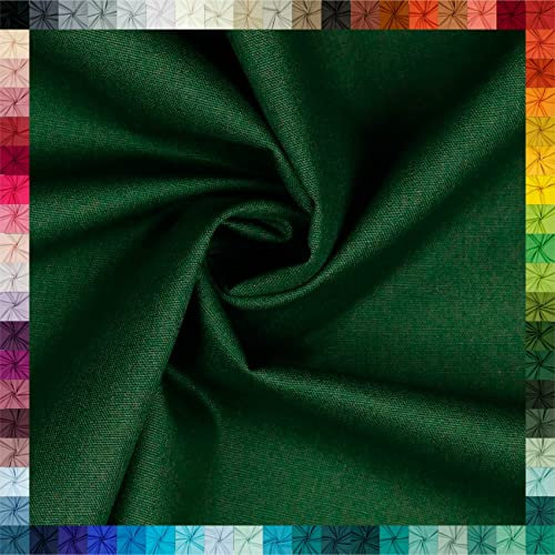 VmG-Store Baumwollstoff Uni 100% Baumwolle Oeko-Tex Meterware ab 50cm über 70 Farben zur Auswahl (042 Dunkelgrün, 200 x 148cm)