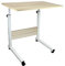 simpahome Height Adjustable Mobile Table Workstation Laptop Overbed Multi Table with Metal Frame & Rolling Castors - Birch