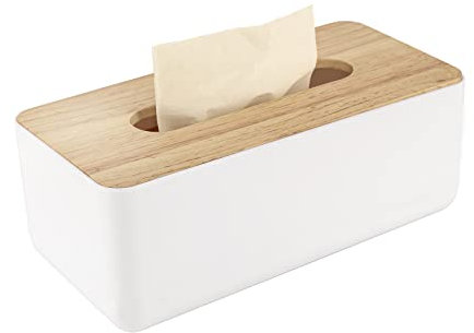 Scatola per fazzoletti da trucco in legno, 26 x 13 x 11 cm, pratica scatola rettangolare per fazzoletti